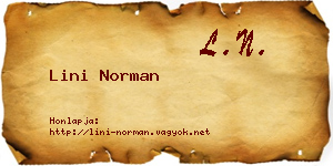 Lini Norman névjegykártya